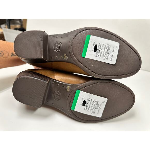 Lucky Brand Blandre Women 6 Shoes Brown Leather Pull Up Ankle Bootie Casual Zip - Picture 10 of 12